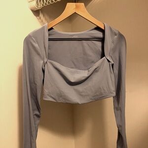 OFFLINE By Aerie Real Me XTRA Ribbed Long Sleeve Bra Top